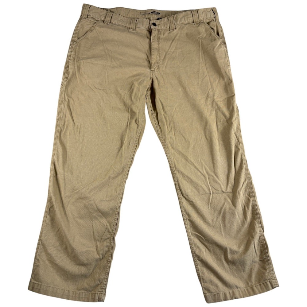 Carhartt Work Pants Men 44x32 Tan Relaxed Fit Straight Leg Durable Canvas Rugged